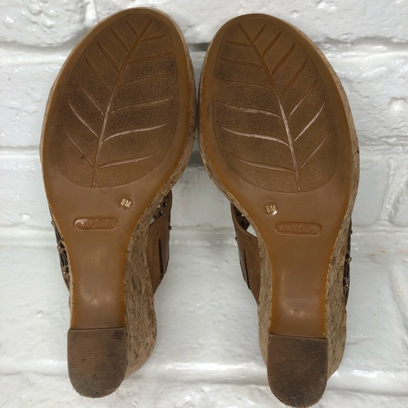 Nurture leather slip on wedge sandals size 8 EUC - Picture 7 of 8